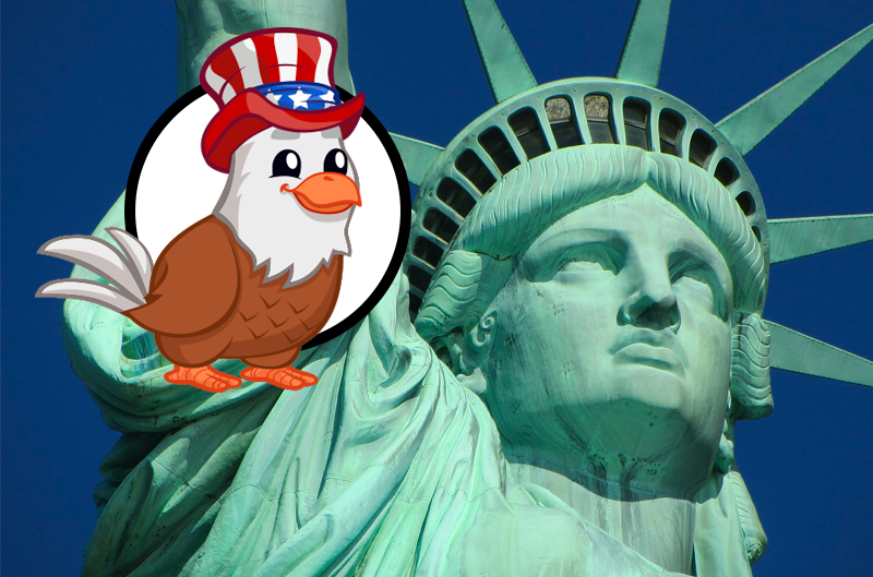 Emilio Eagle and the Statue of Liberty