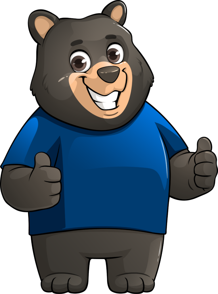 Cartoon bear giving thumbs up