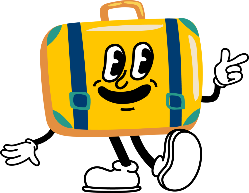 Suitcase as a cartoon character