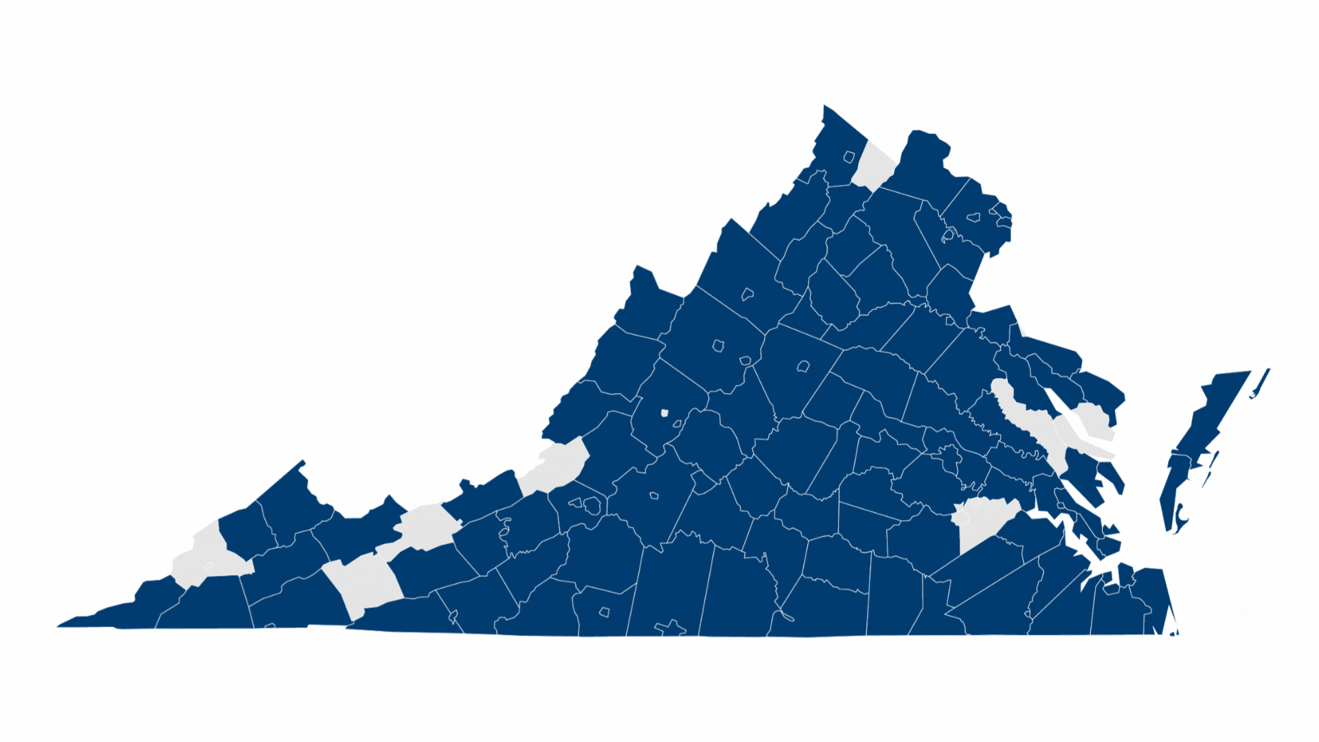 Rolling map of VA showing counties downloading outreach resources