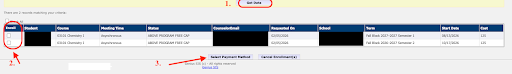 If you do not see the enrollments in the Payment Queue, click Get Data.